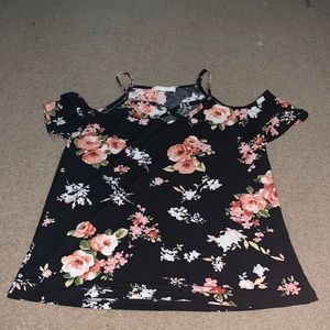 Black flower shirt